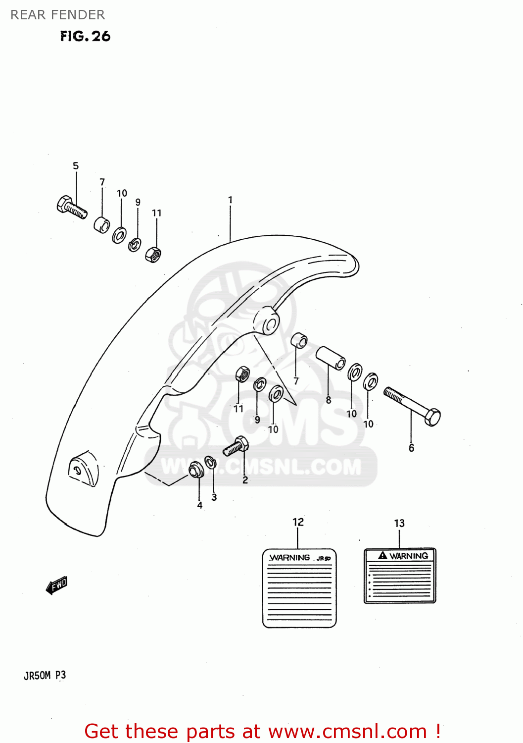 REAR FENDER JR50 1985 (F) USA (E03)