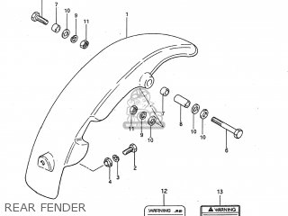 REAR FENDER - JR50 1985 (F) USA (E03)