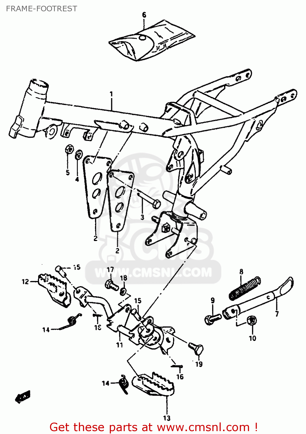 FRAME-FOOTREST JR50 1985 (F)