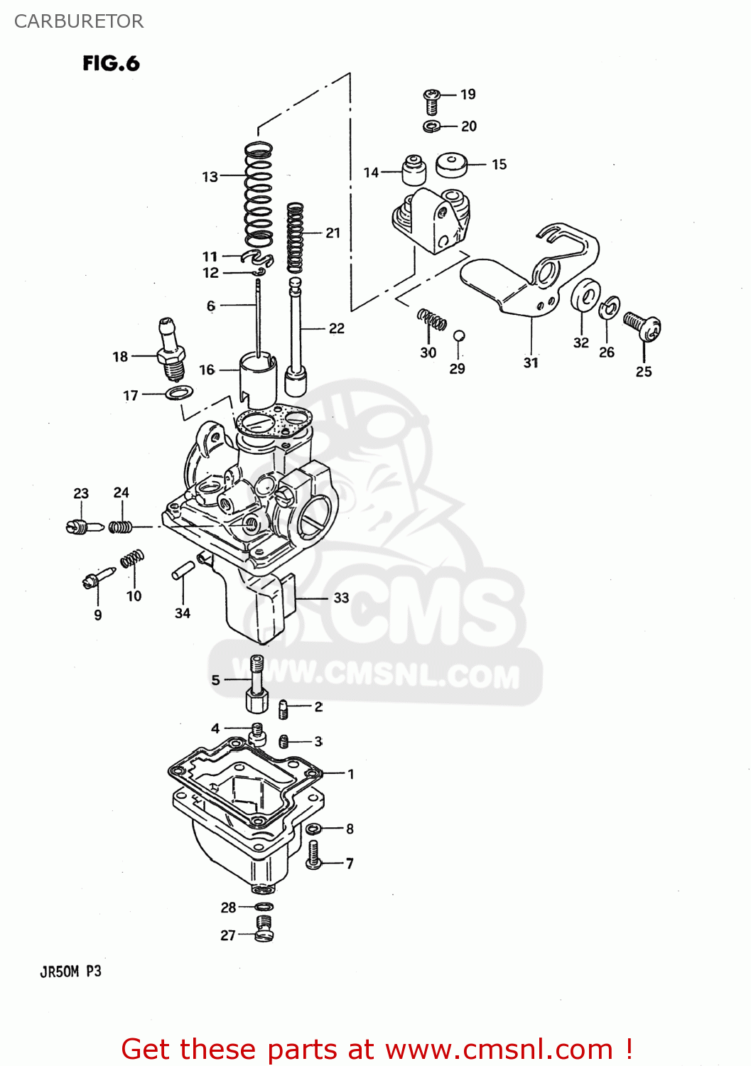 CARBURETOR JR50 1986 (G) USA (E03)