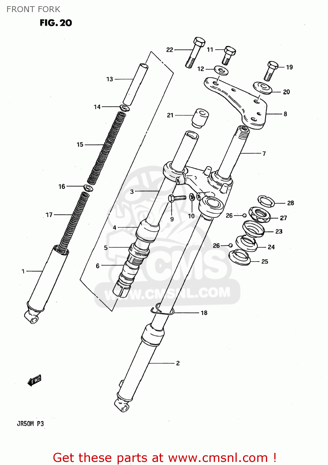 FRONT FORK JR50 1986 (G) USA (E03)