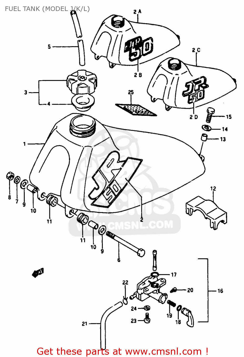 FUEL TANK (MODEL J/K/L) JR50 1986 (G)