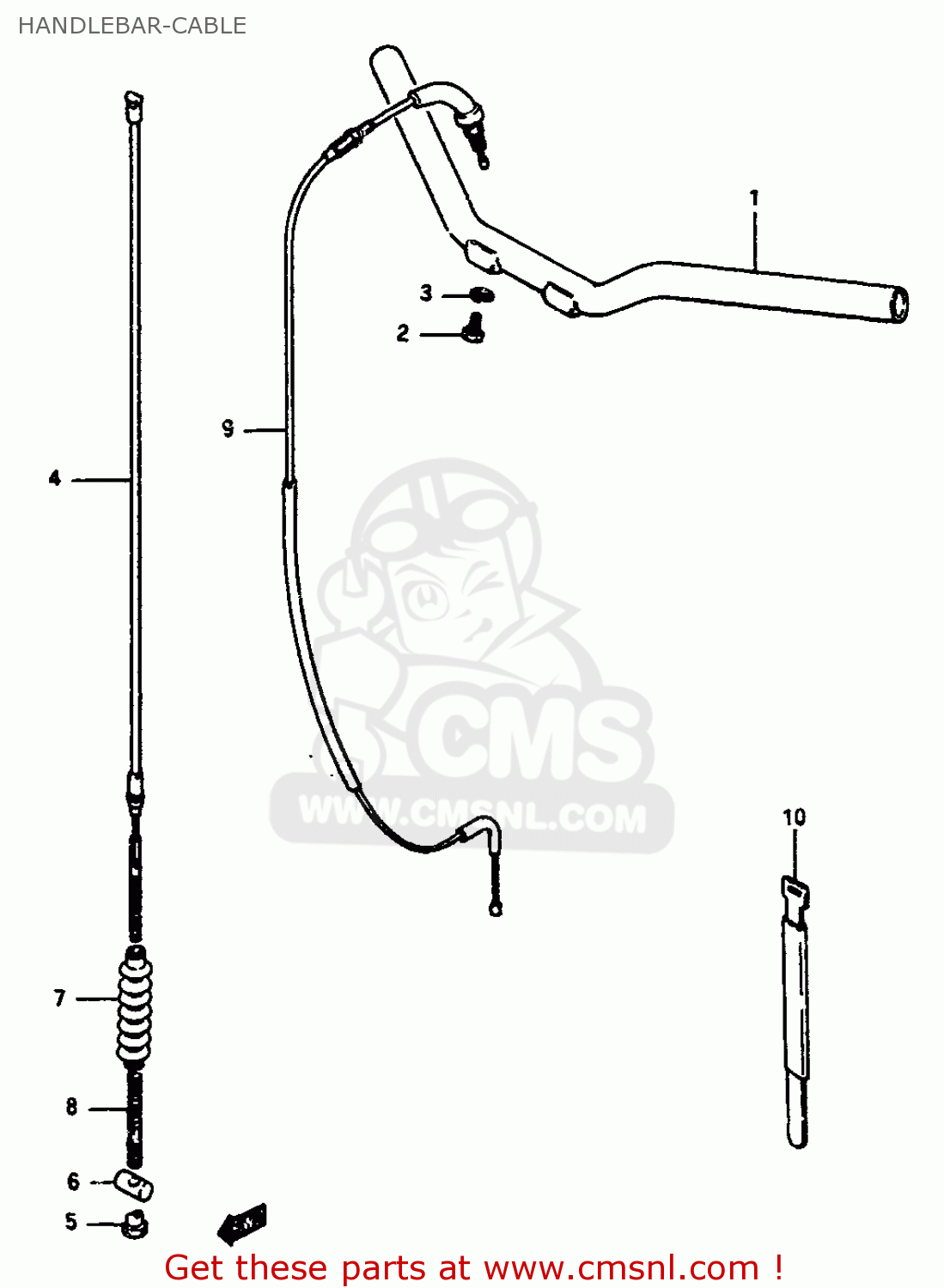 HANDLEBAR-CABLE JR50 1986 (G)