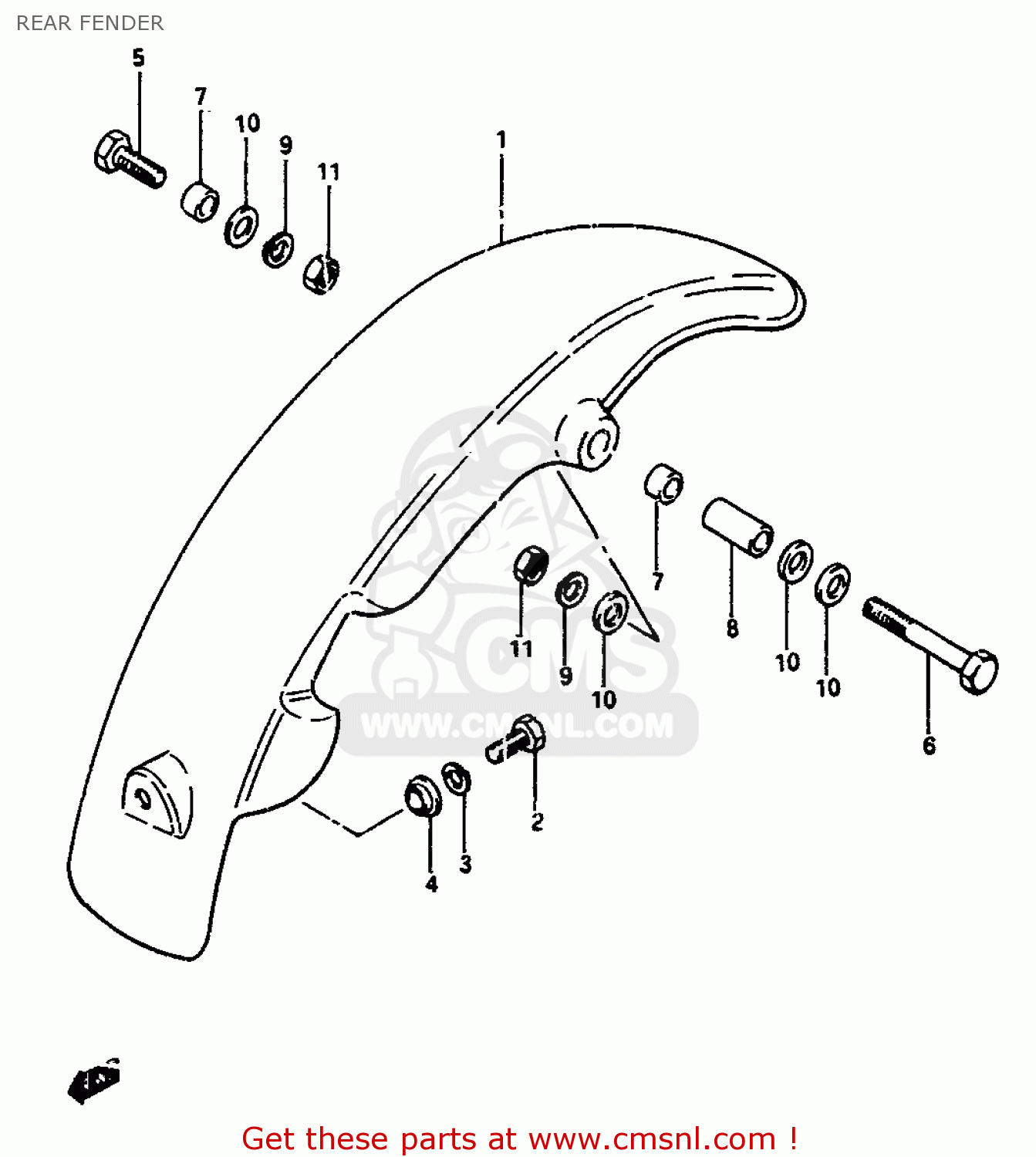 REAR FENDER JR50 1986 (G)