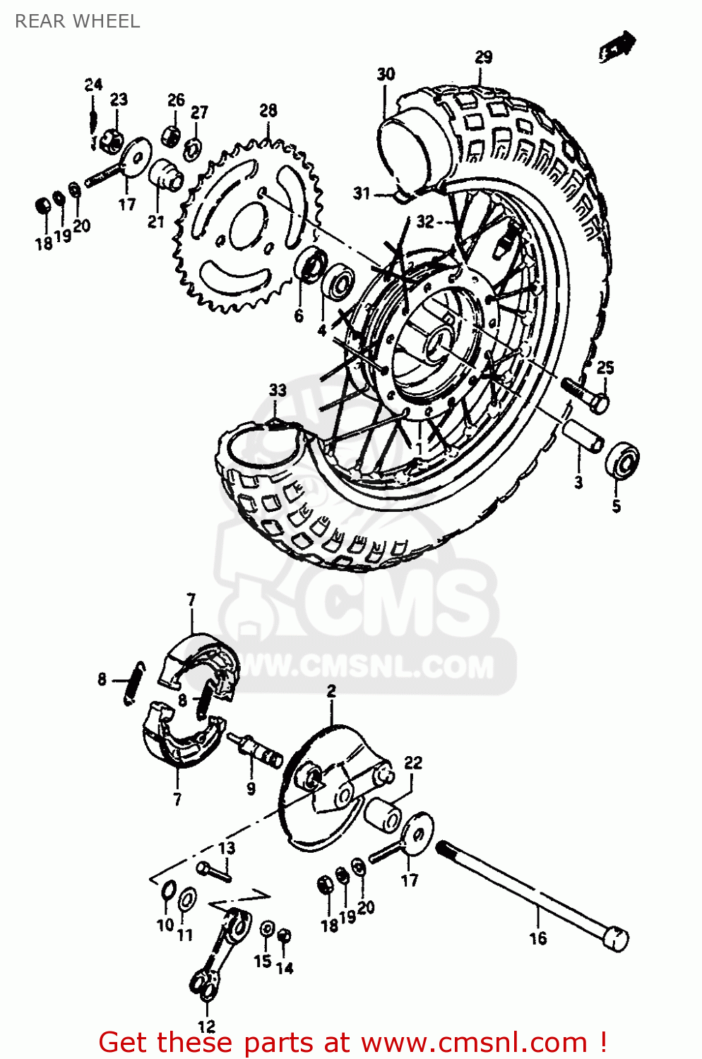 REAR WHEEL JR50 1986 (G)