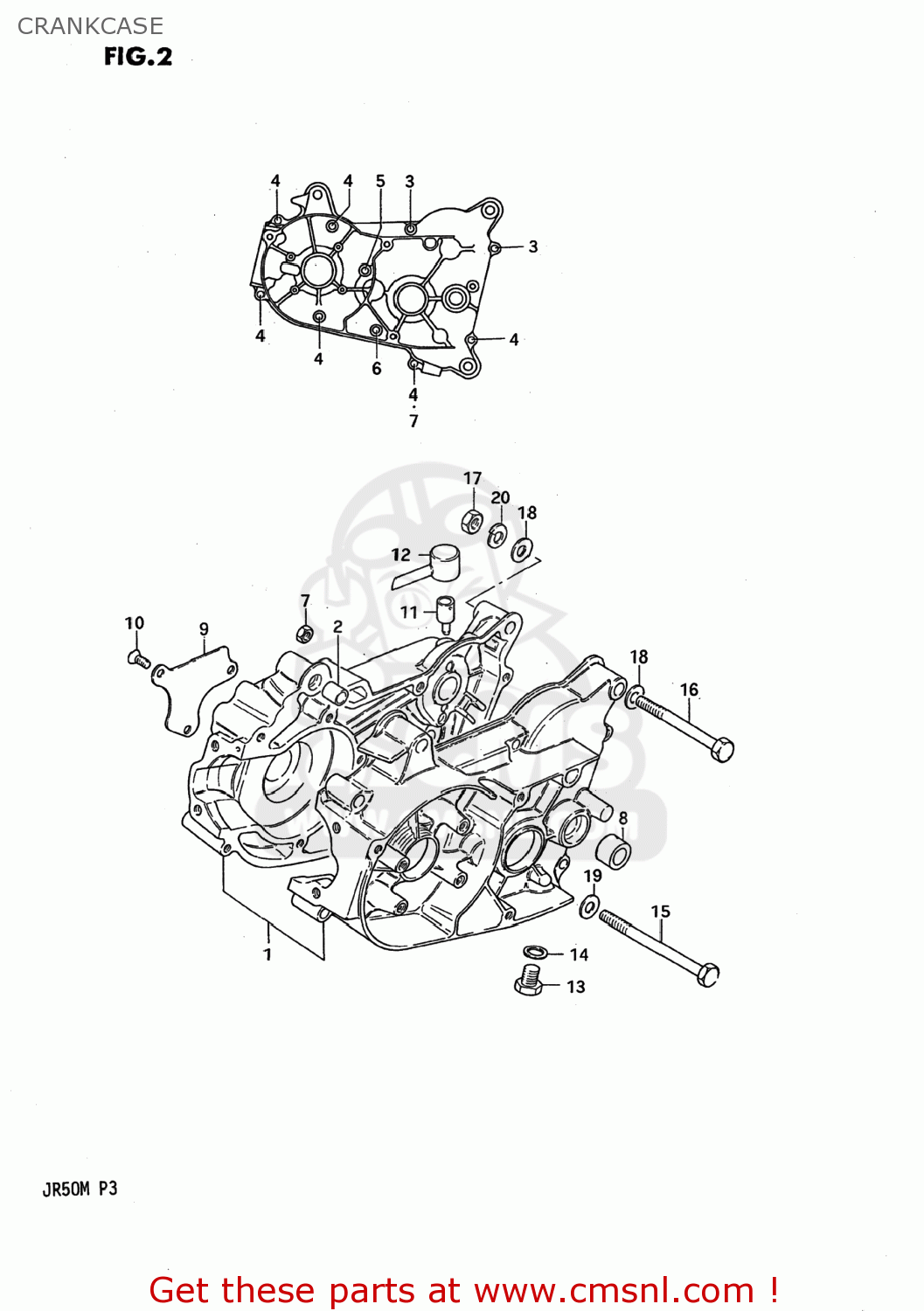 CRANKCASE JR50 1987 (H) USA (E03)