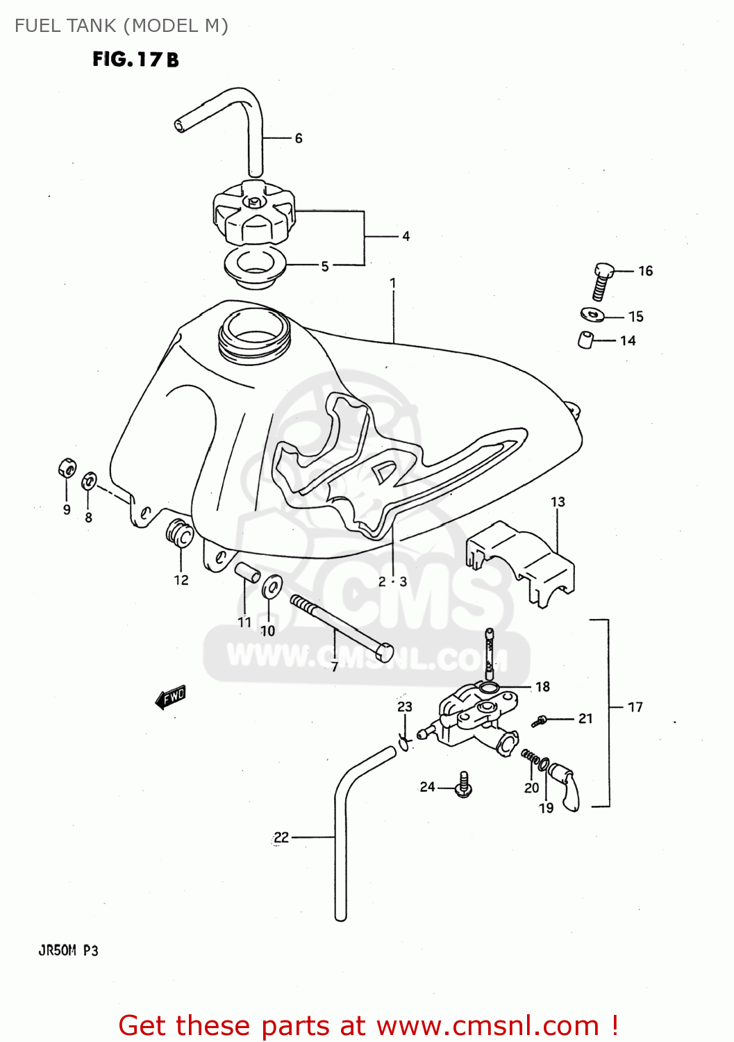 FUEL TANK (MODEL M) JR50 1988 (J) USA (E03)