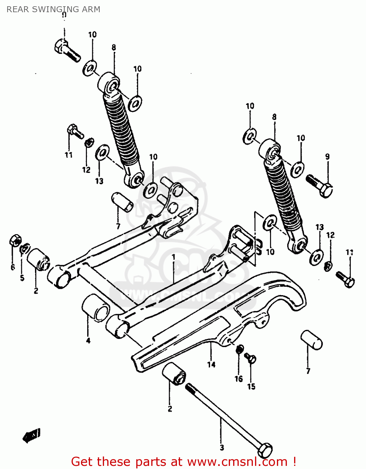 REAR SWINGING ARM JR50 1988 (J)
