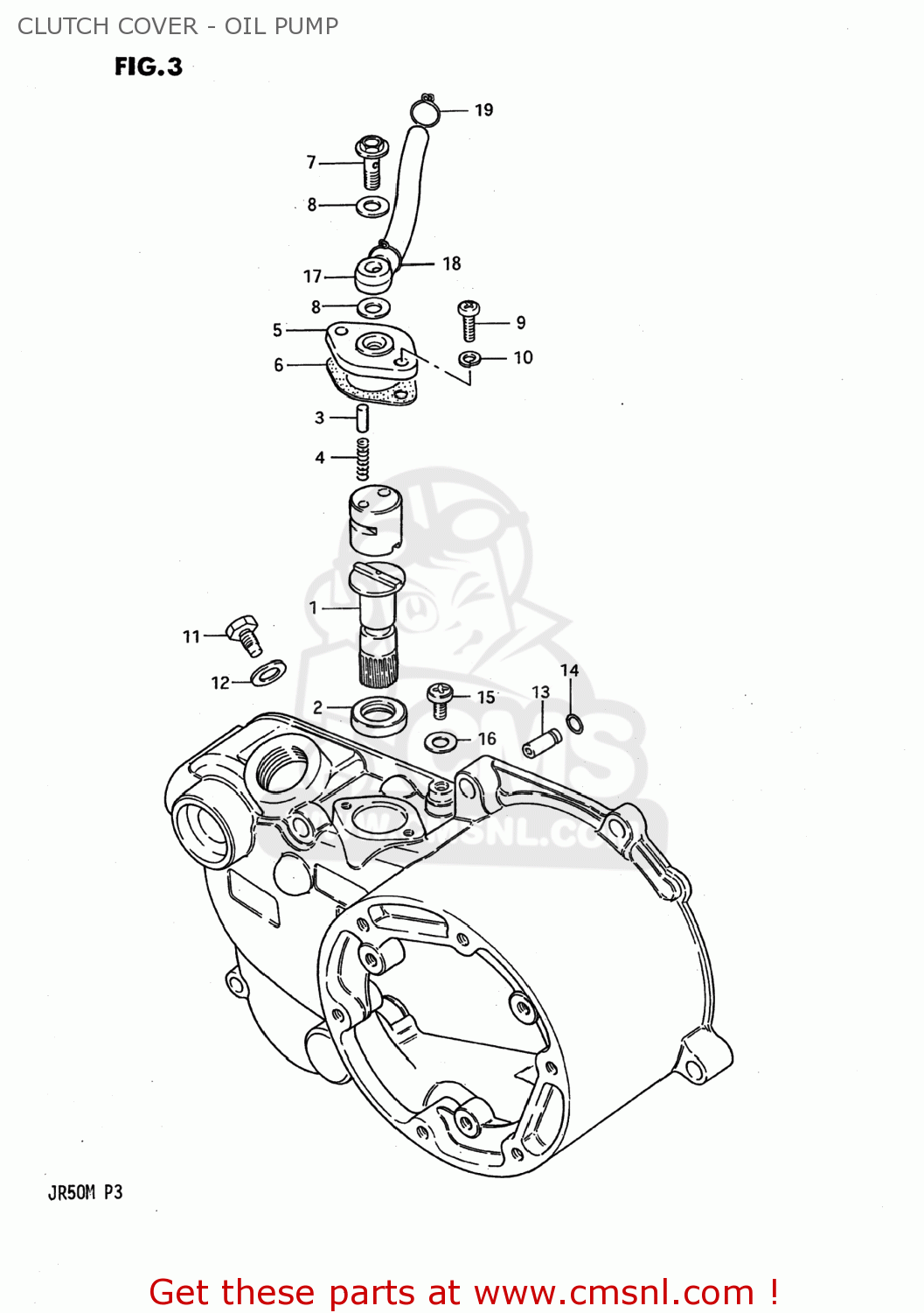 CLUTCH COVER - OIL PUMP JR50 1989 (K) USA (E03)