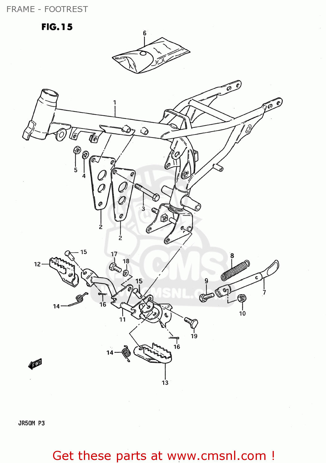 FRAME - FOOTREST JR50 1990 (L) USA (E03)