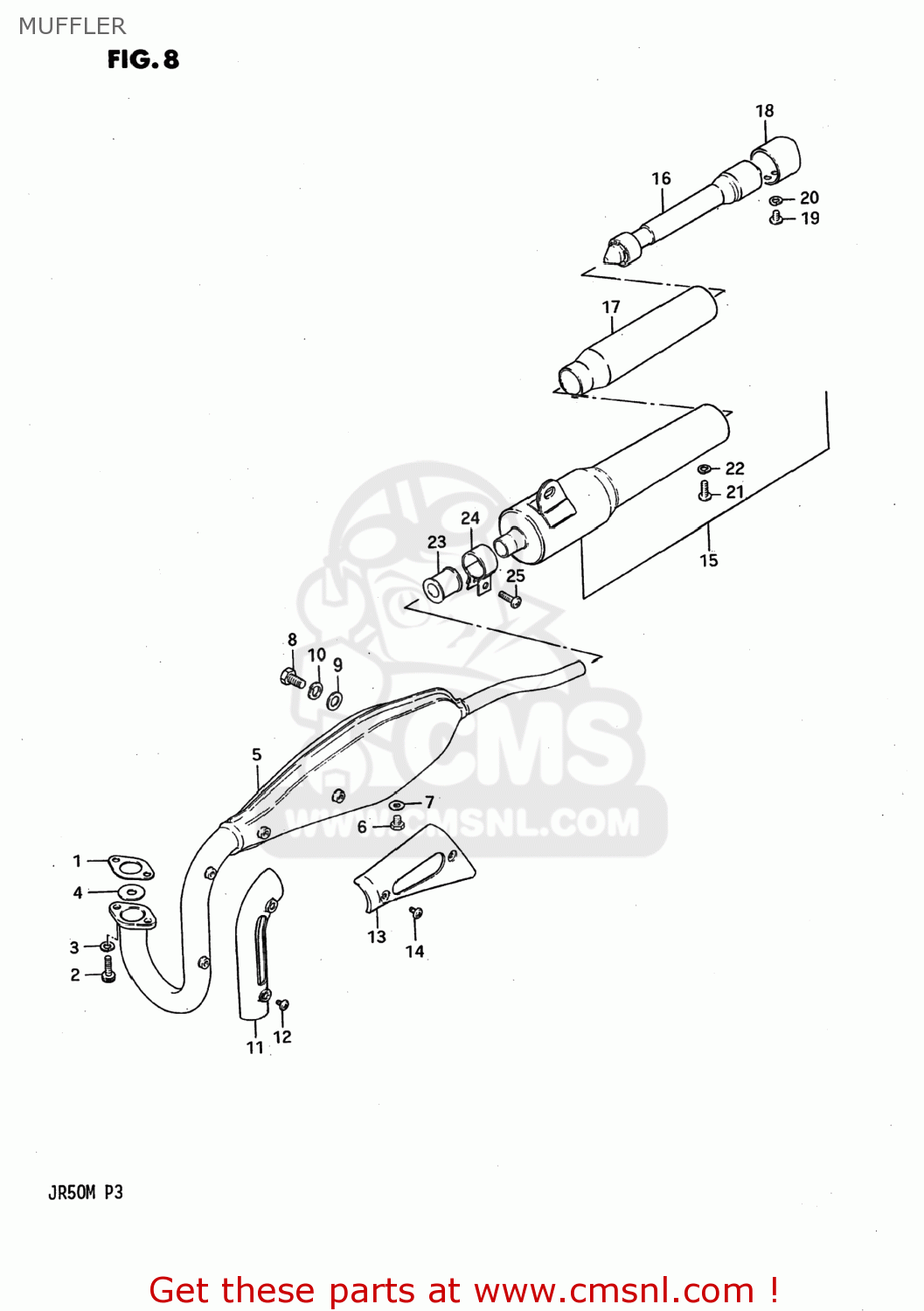 MUFFLER JR50 1990 (L) USA (E03)