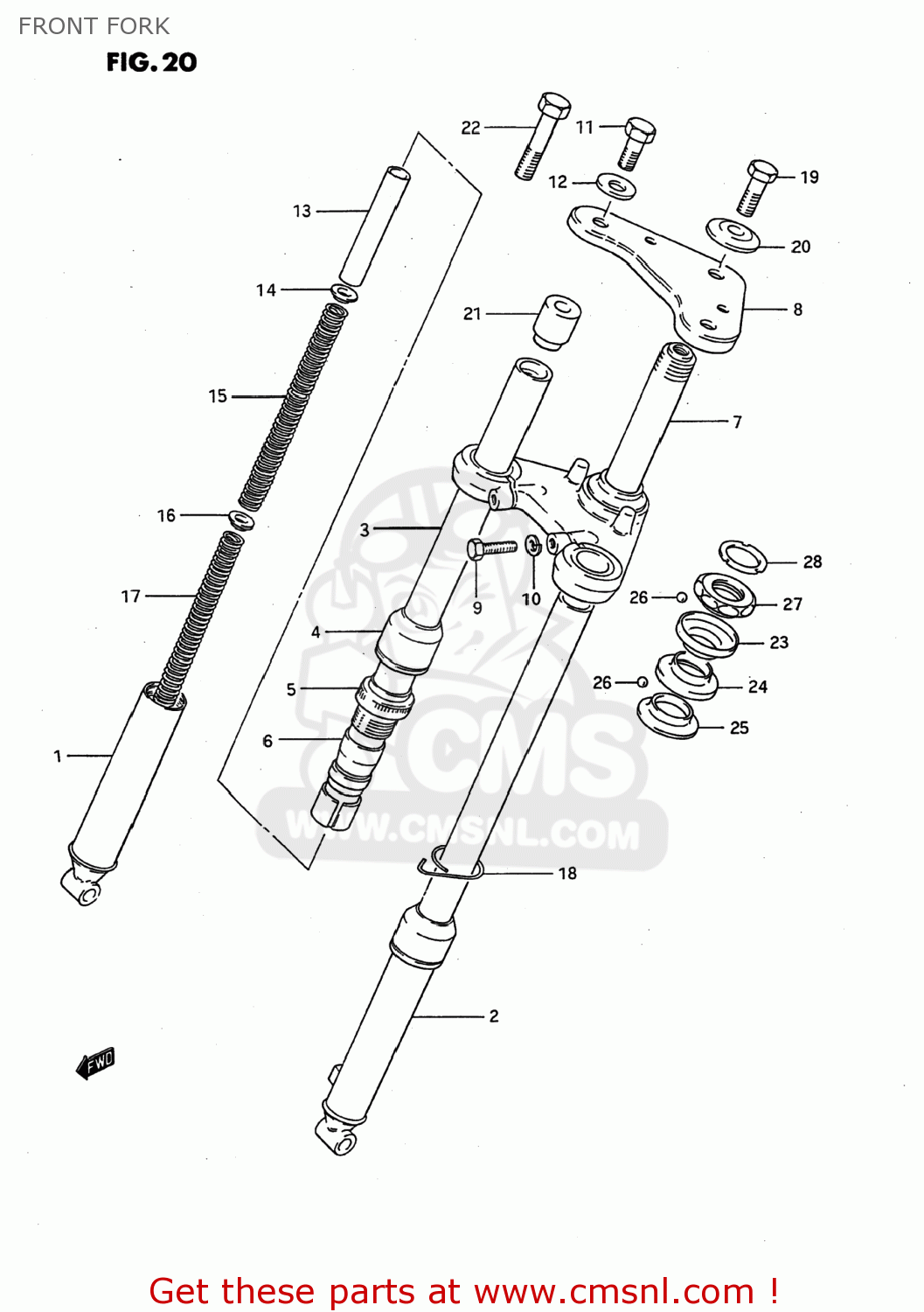 FRONT FORK JR50 1992 (N) USA (E03)