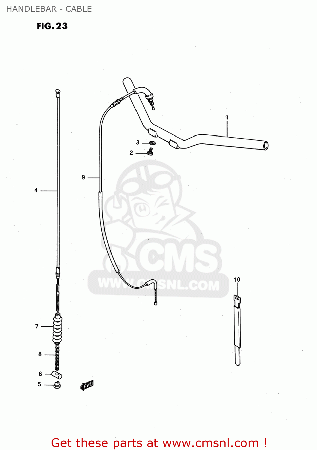 HANDLEBAR - CABLE JR50 1992 (N) USA (E03)