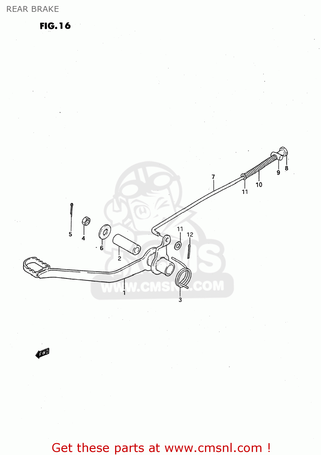 REAR BRAKE JR50 1992 (N) USA (E03)