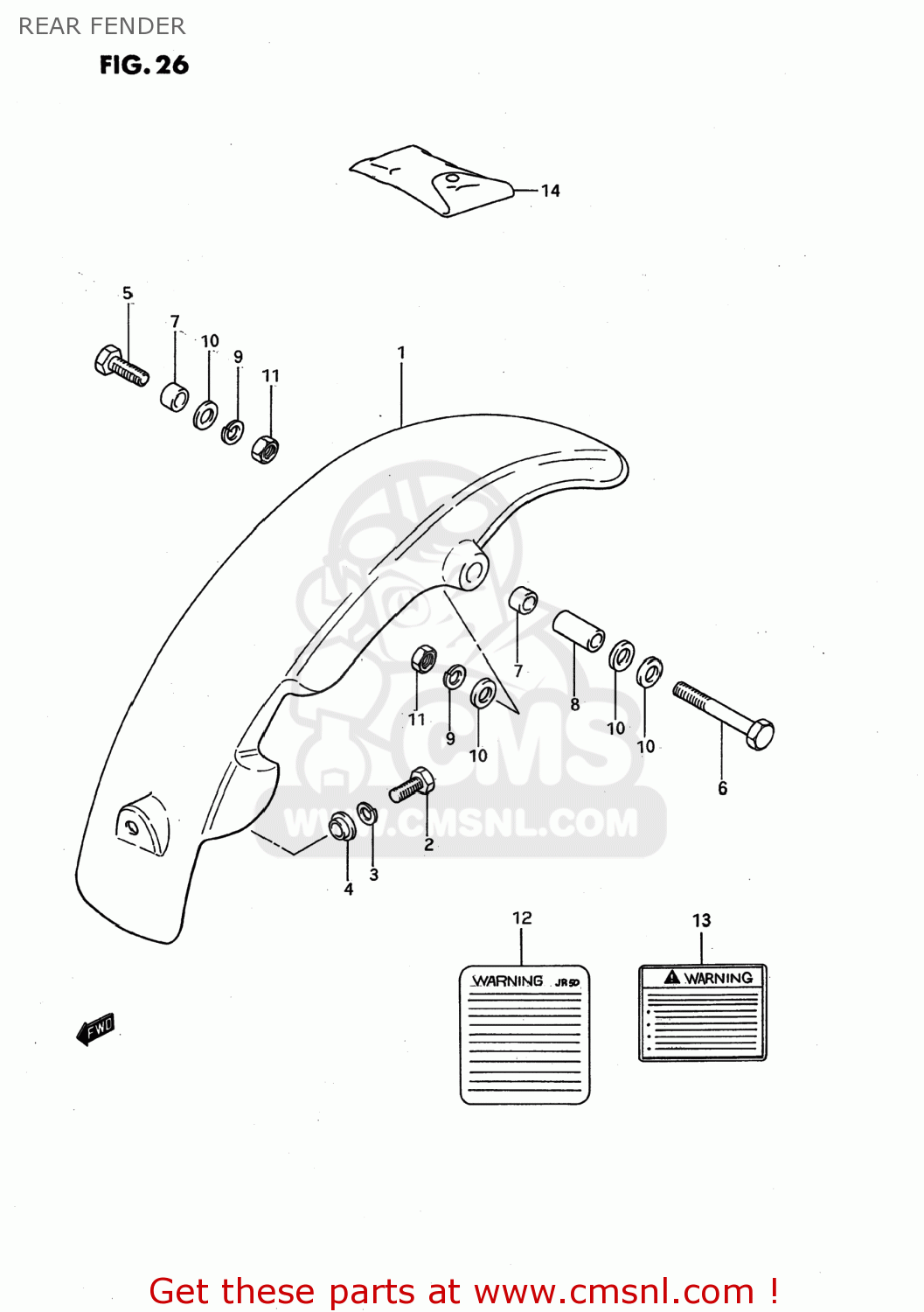 REAR FENDER JR50 1992 (N) USA (E03)