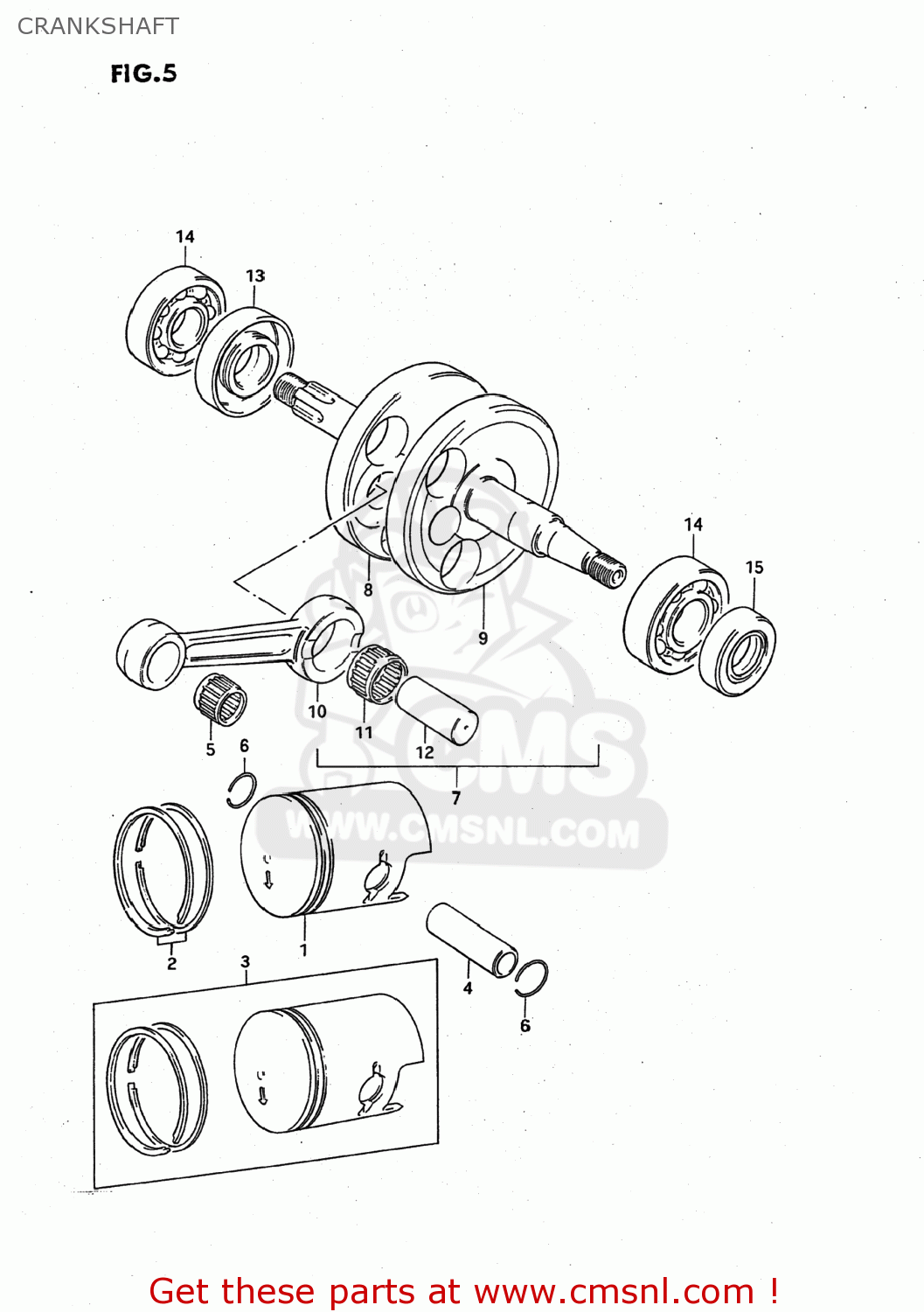 CRANKSHAFT JR50 1993 (P) USA (E03)