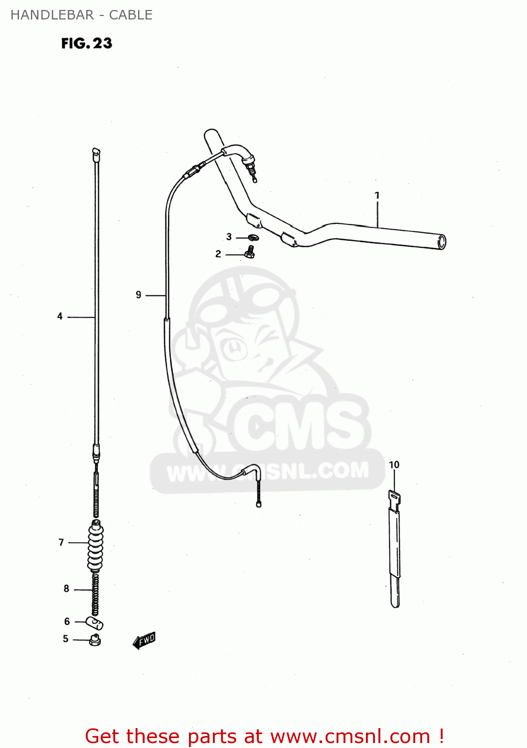 HANDLEBAR - CABLE JR50 1993 (P) USA (E03)