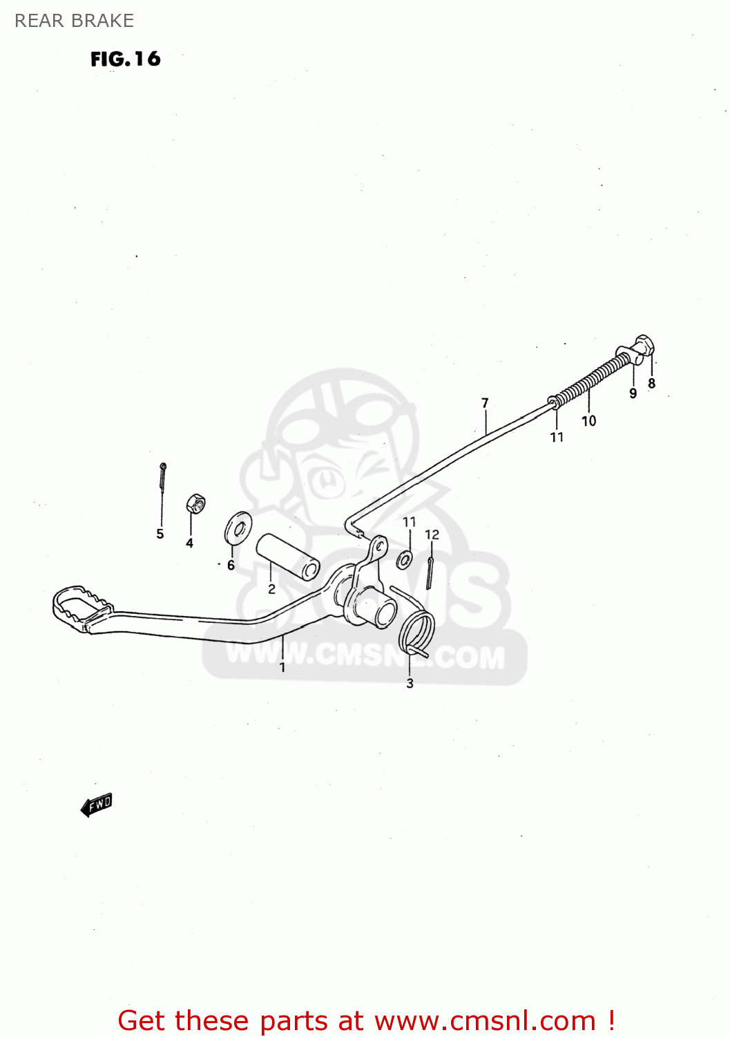 REAR BRAKE JR50 1993 (P) USA (E03)