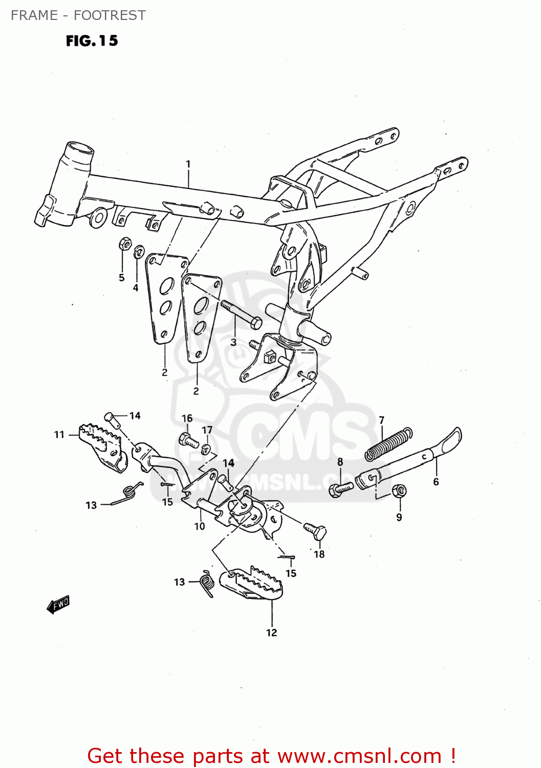 FRAME - FOOTREST JR50 1994 (R) USA (E03)