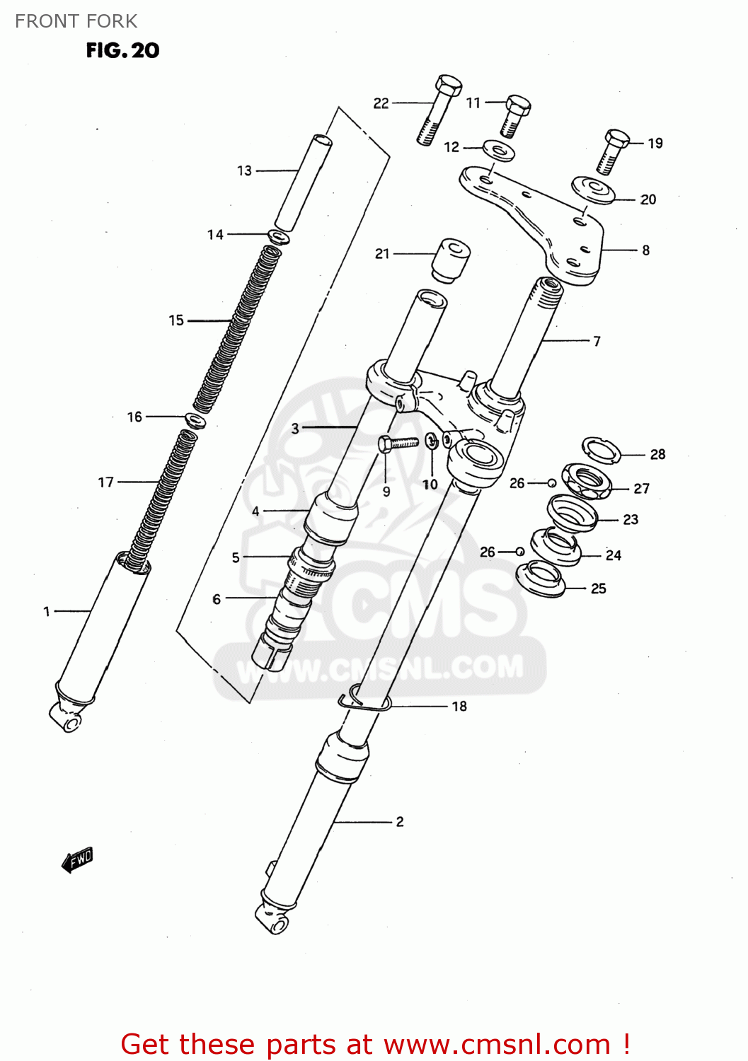 FRONT FORK JR50 1994 (R) USA (E03)