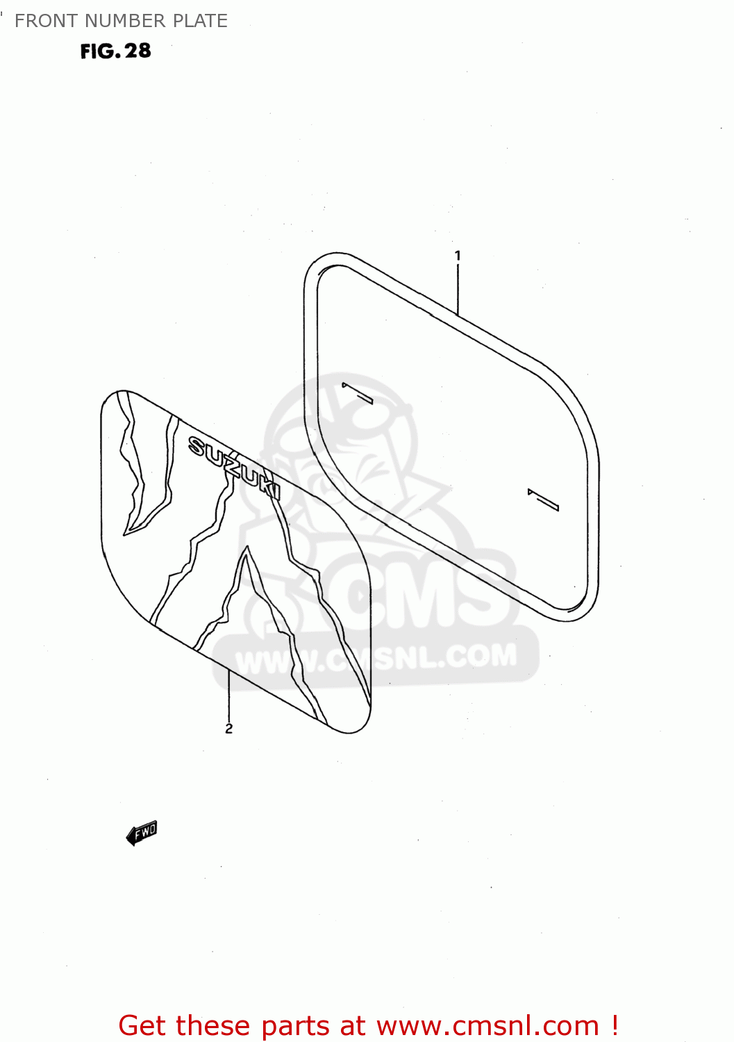 FRONT NUMBER PLATE JR50 1994 (R) USA (E03)
