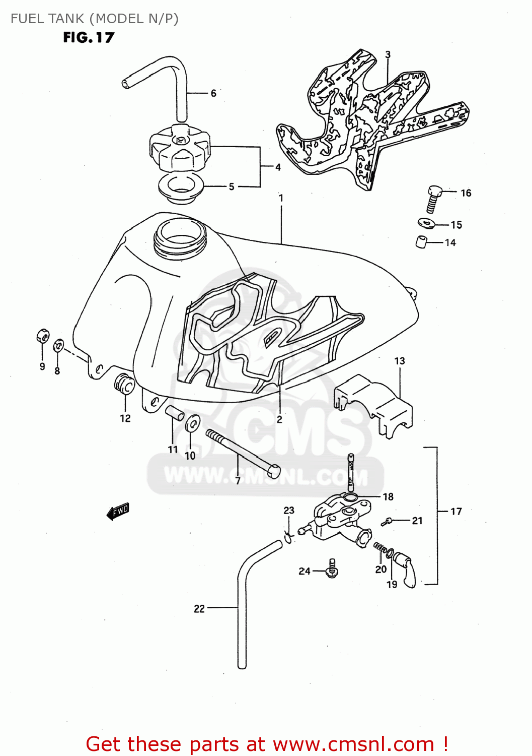 FUEL TANK (MODEL N/P) JR50 1995 (S) USA (E03)