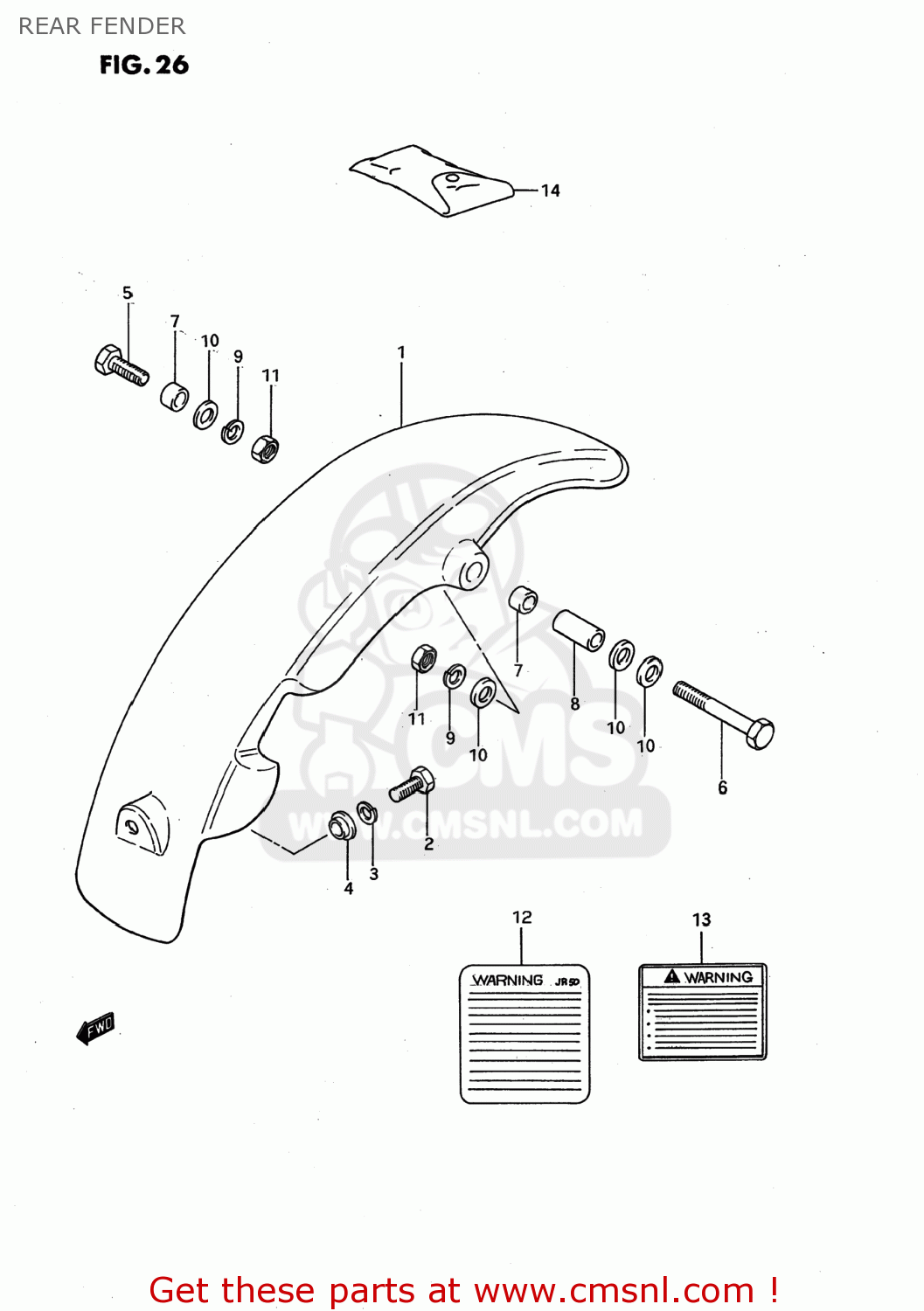REAR FENDER JR50 1995 (S) USA (E03)