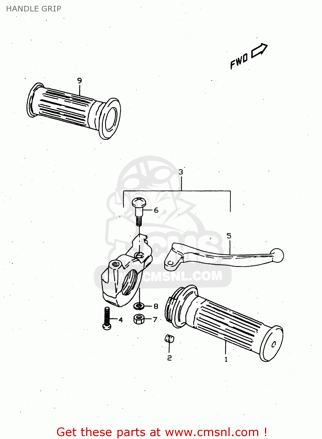HANDLE GRIP JR50 1996 (T) USA CANADA (E03 E28)