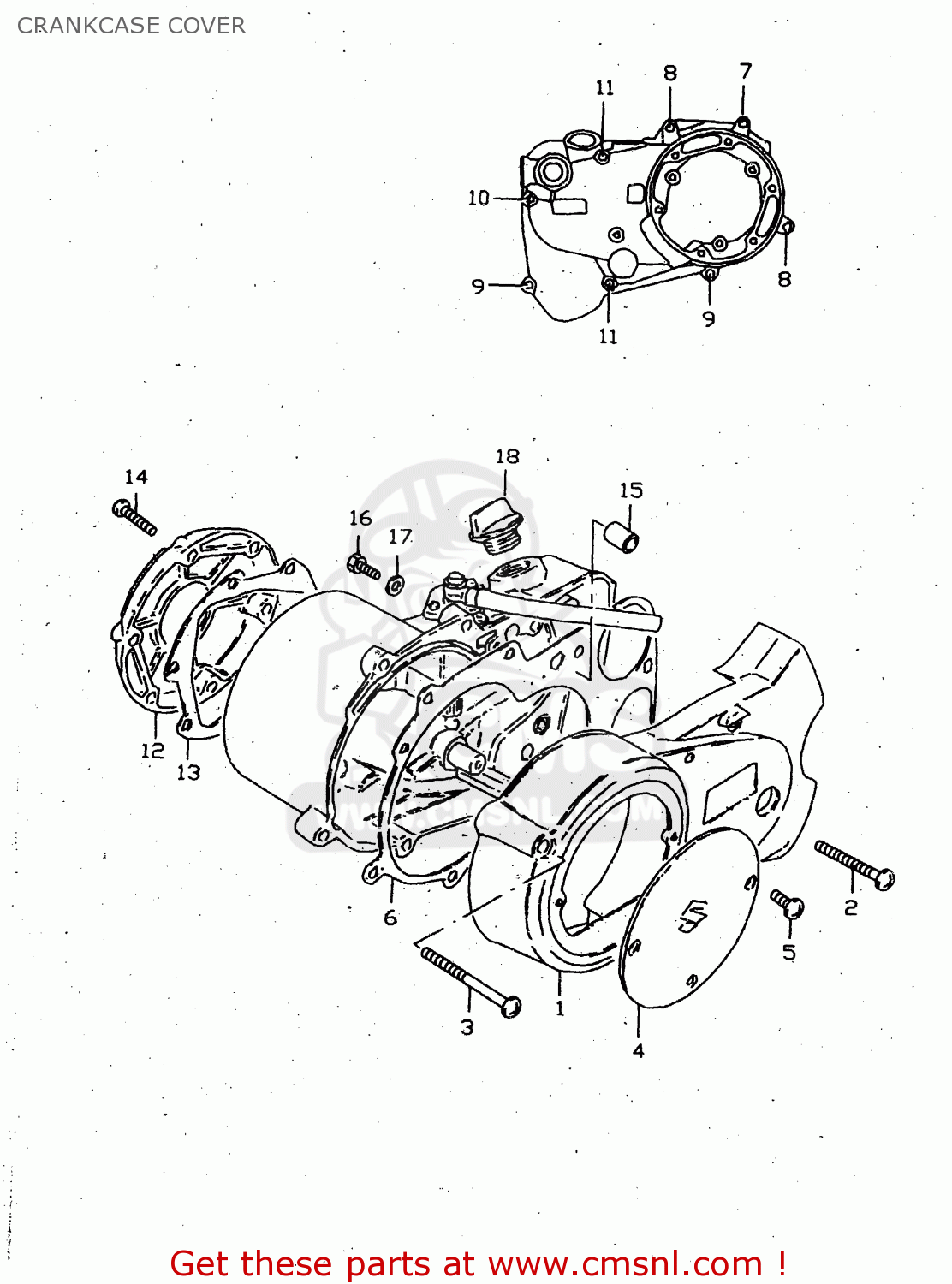 CRANKCASE COVER JR50 1996 (T) USA CANADA (E03 E28)