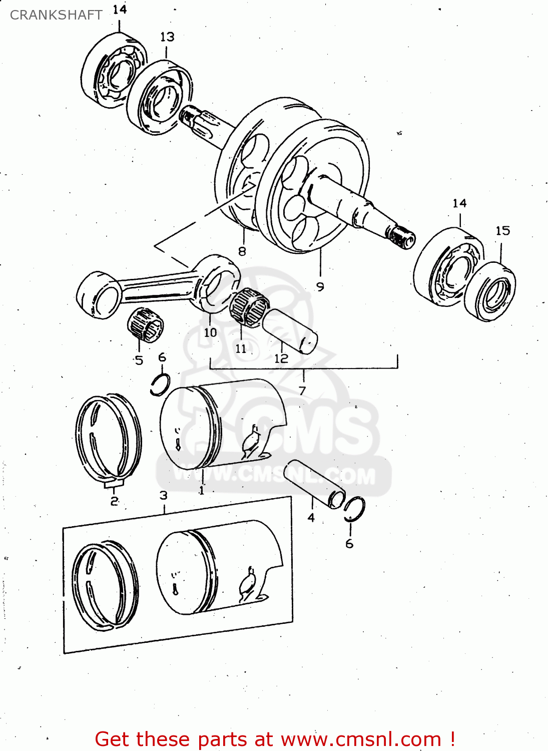 CRANKSHAFT JR50 1996 (T) USA CANADA (E03 E28)