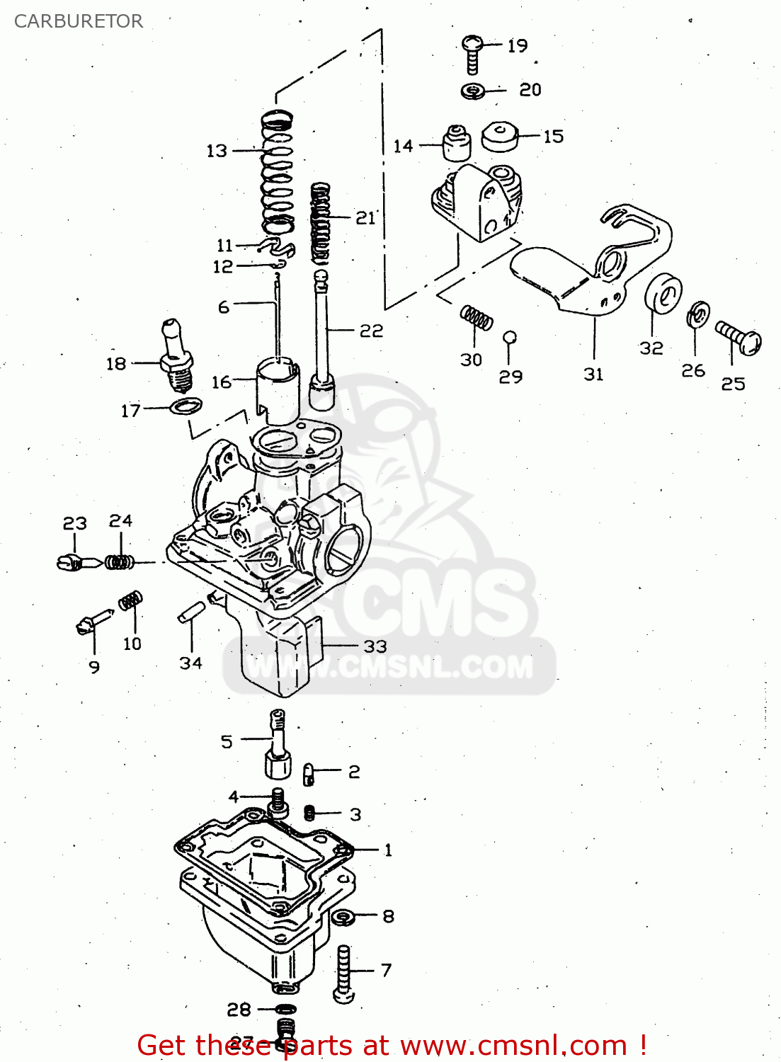 CARBURETOR JR50 1996 (T) USA CANADA (E03 E28)