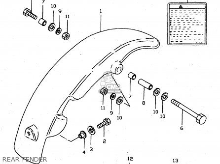 REAR FENDER - JR50 1996 (T) USA CANADA (E03 E28)