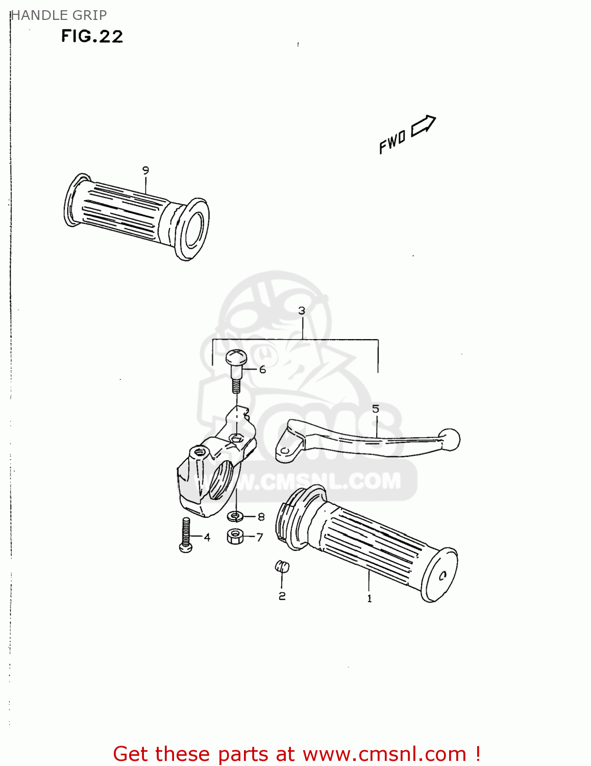HANDLE GRIP JR50 1996 (T) USA (E03)