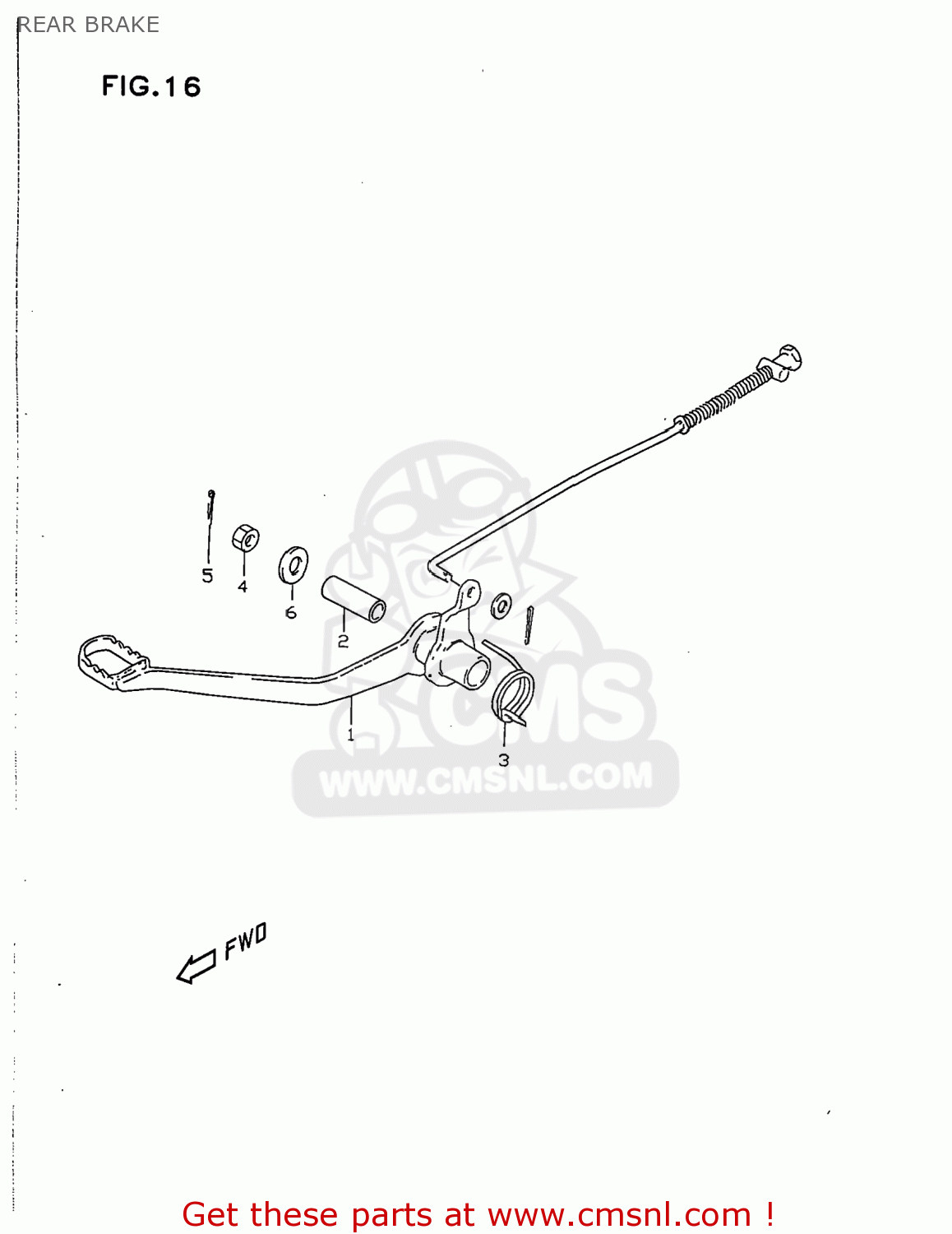 REAR BRAKE JR50 1996 (T) USA (E03)