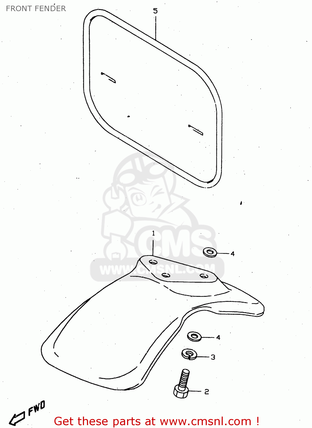 FRONT FENDER JR50 1997 (V) USA CANADA (E03 E28)