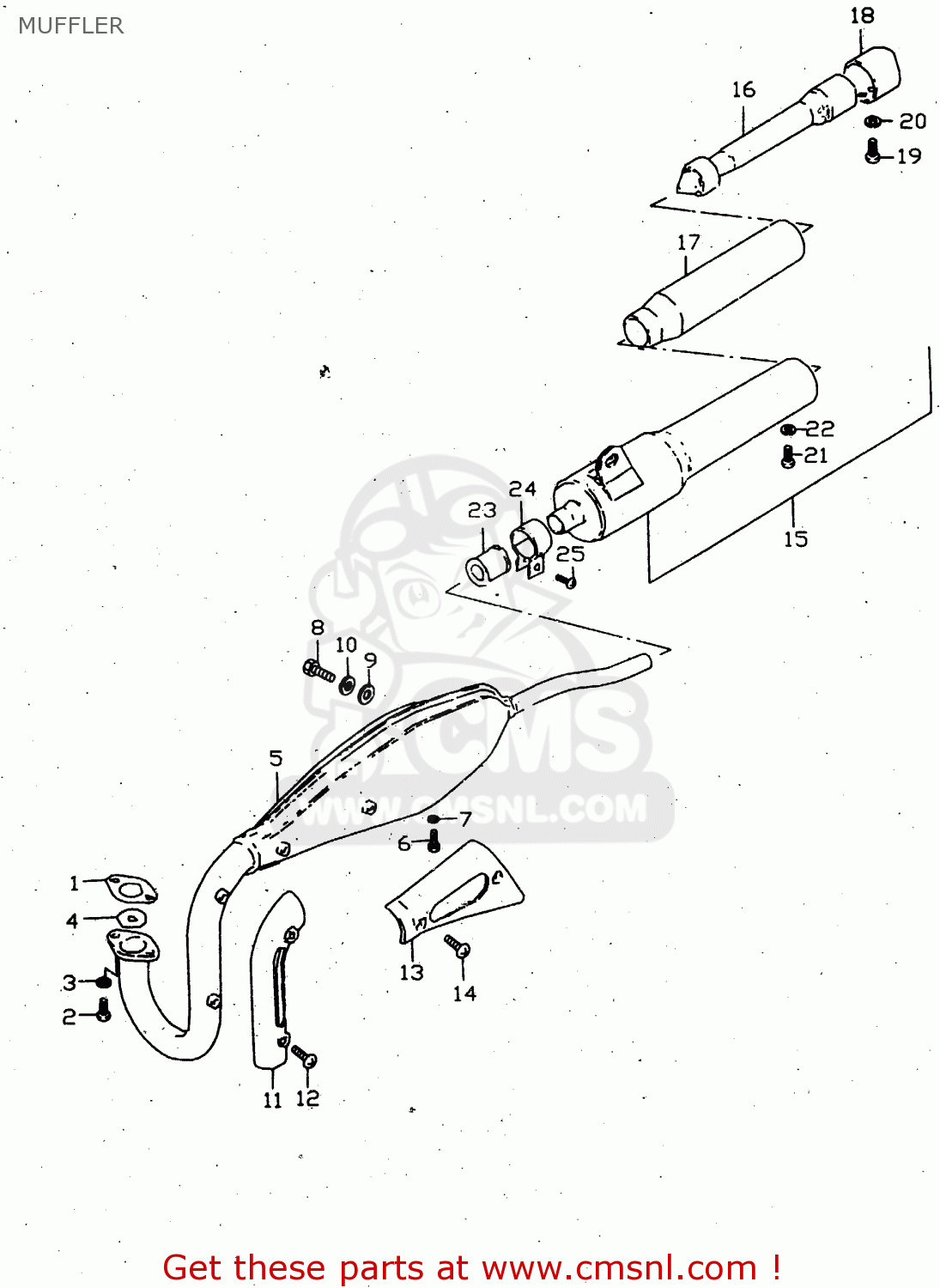 MUFFLER JR50 1997 (V) USA CANADA (E03 E28)