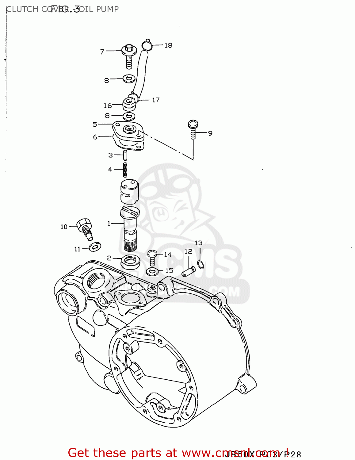 CLUTCH COVER - OIL PUMP JR50 1997 (V) USA (E03)