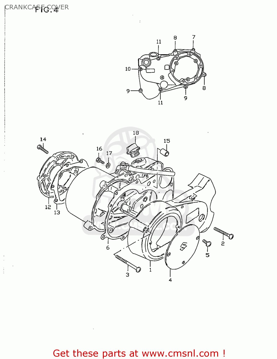 CRANKCASE COVER JR50 1997 (V) USA (E03)