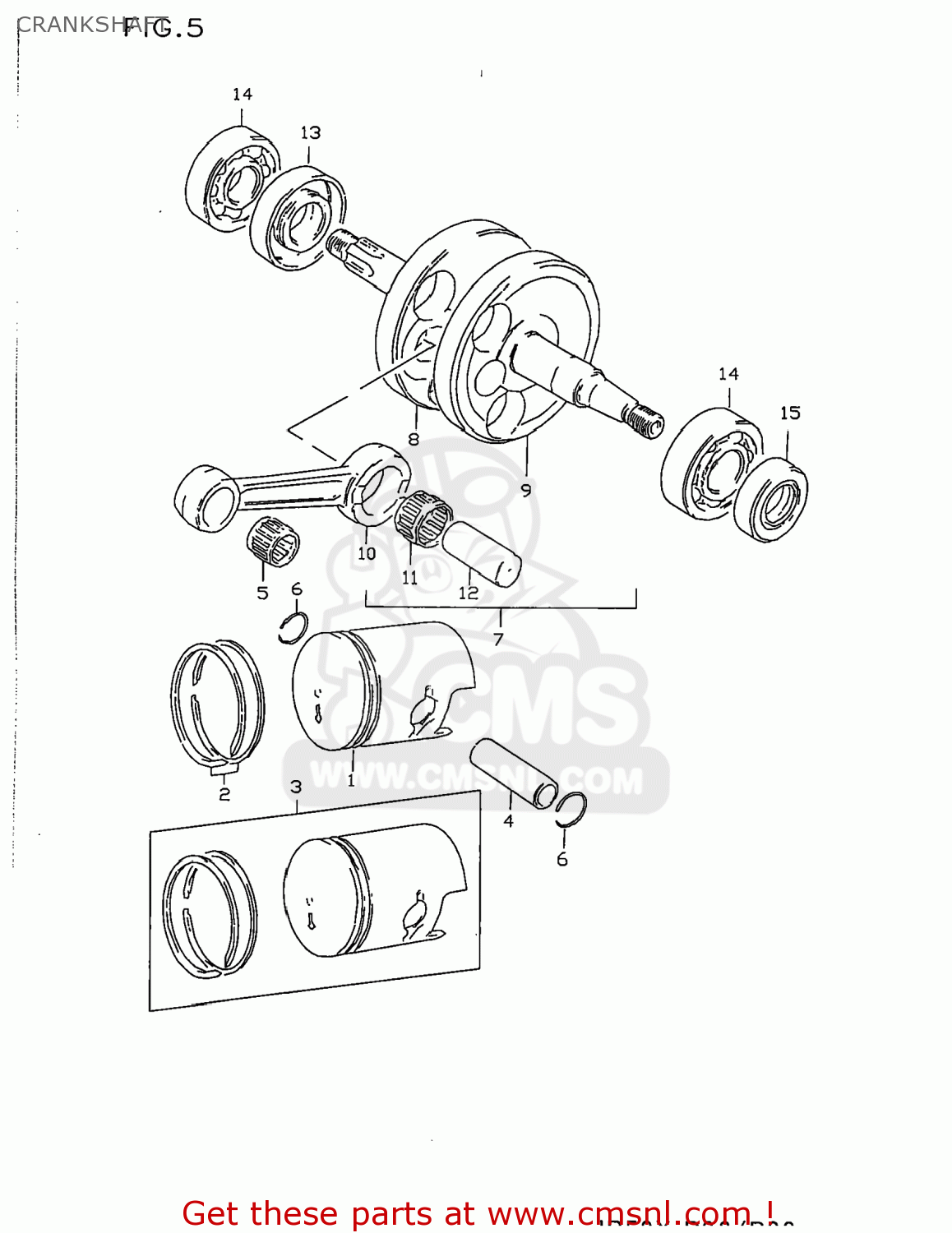 CRANKSHAFT JR50 1997 (V) USA (E03)