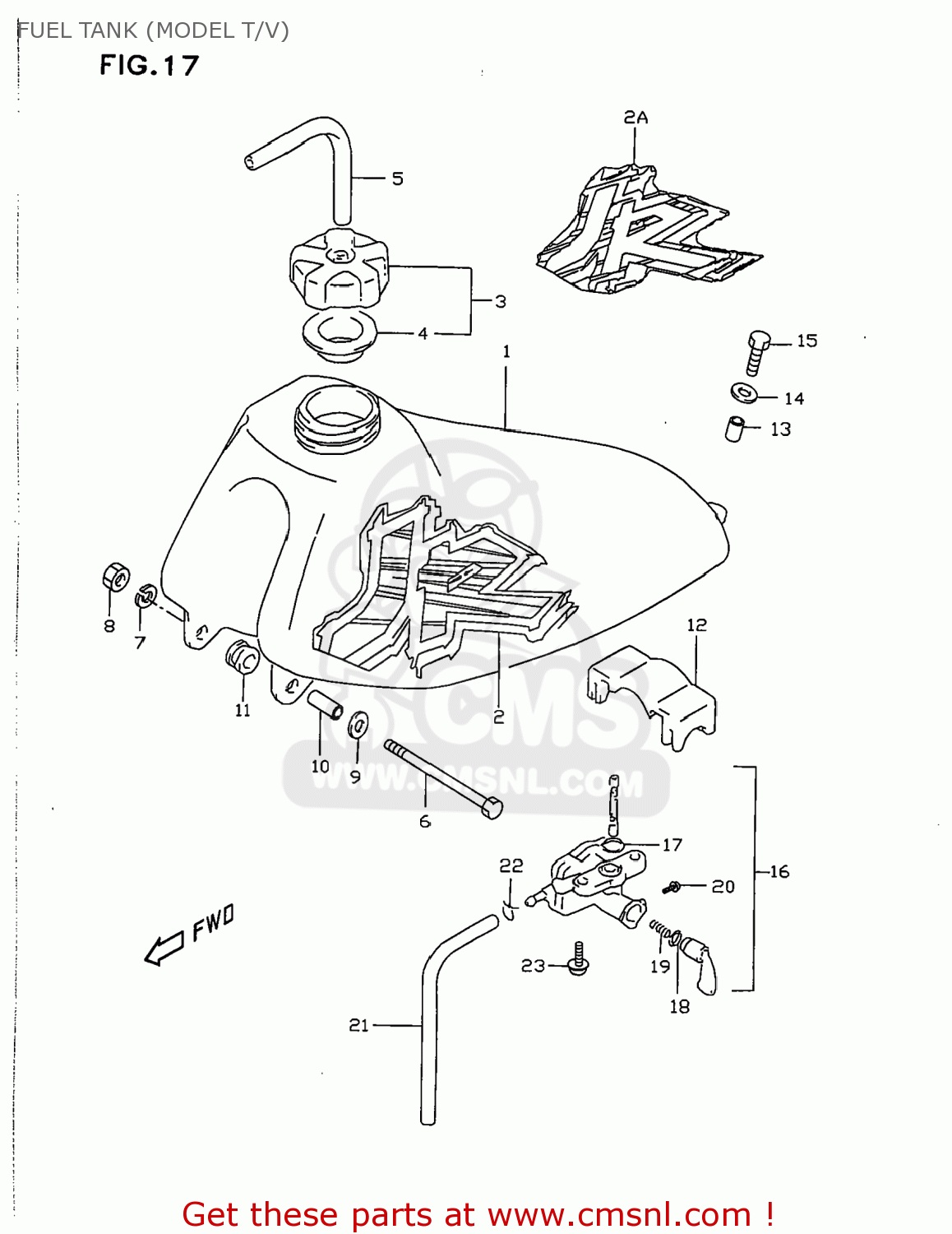 FUEL TANK (MODEL T/V) JR50 1997 (V) USA (E03)