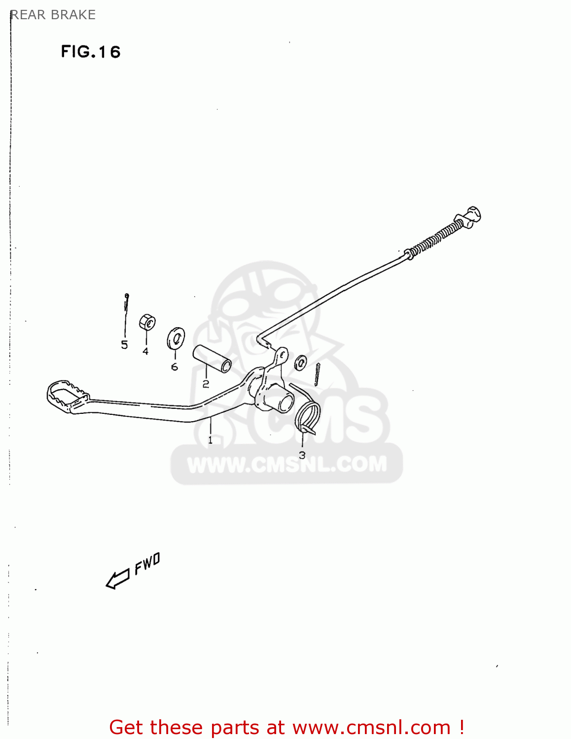 REAR BRAKE JR50 1997 (V) USA (E03)