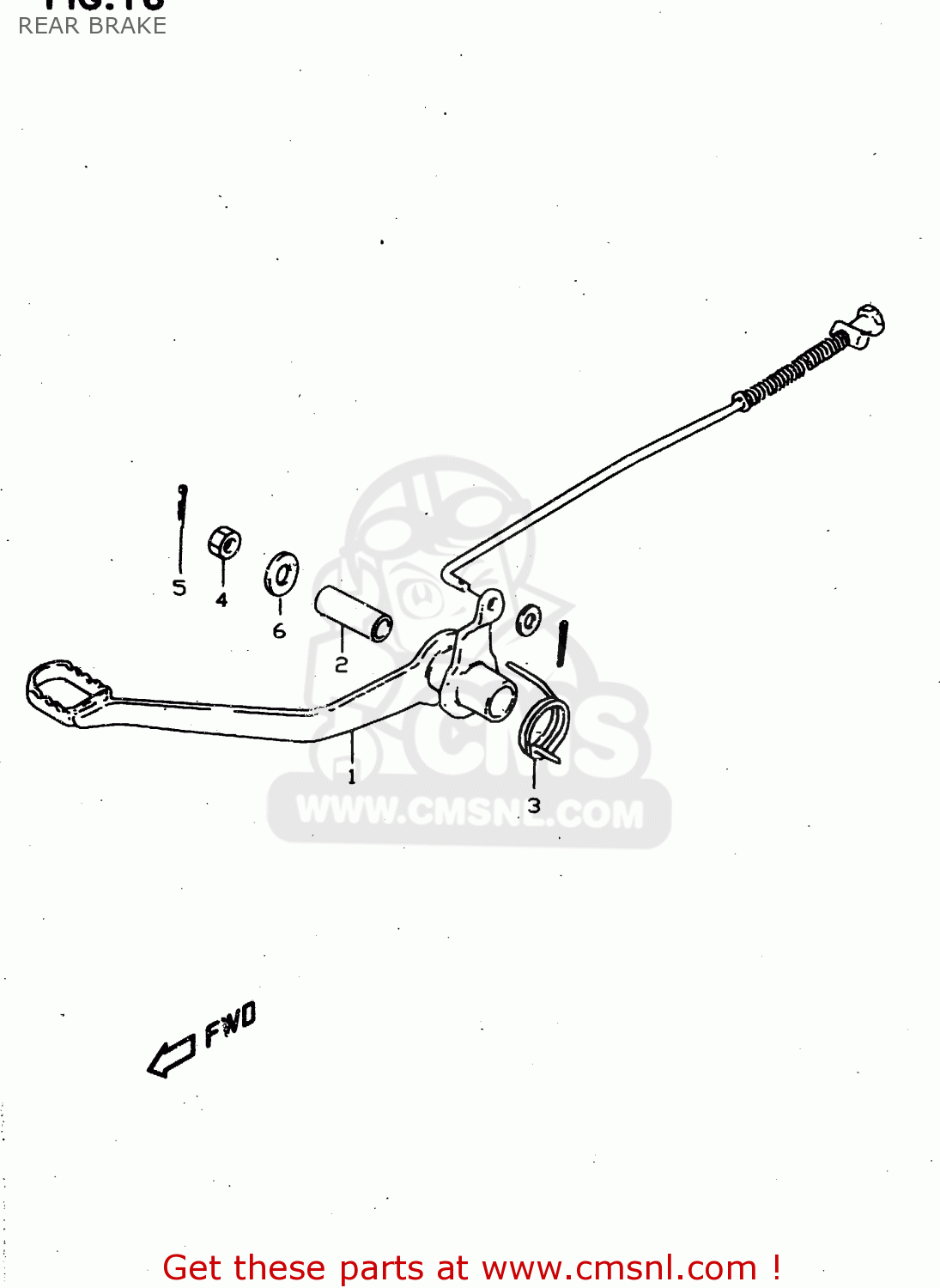 REAR BRAKE JR50 1998 (W) USA CANADA (E03 E28)