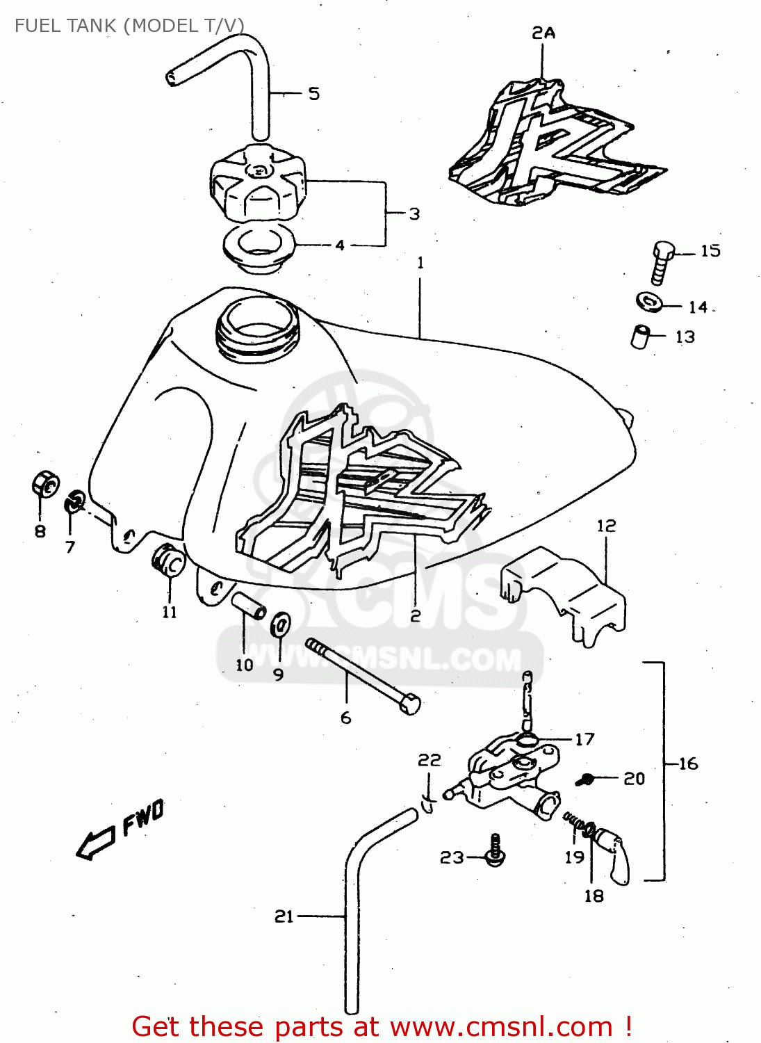 FUEL TANK (MODEL T/V) JR50 1999 (X) USA CANADA (E03 E28)