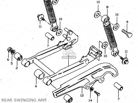 REAR SWINGING ARM - JR50 1999 (X) USA CANADA (E03 E28)