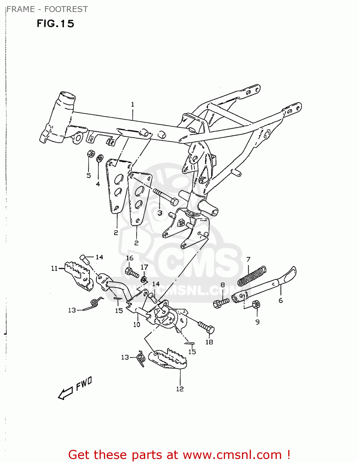 FRAME - FOOTREST JR50 1999 (X) USA (E03)
