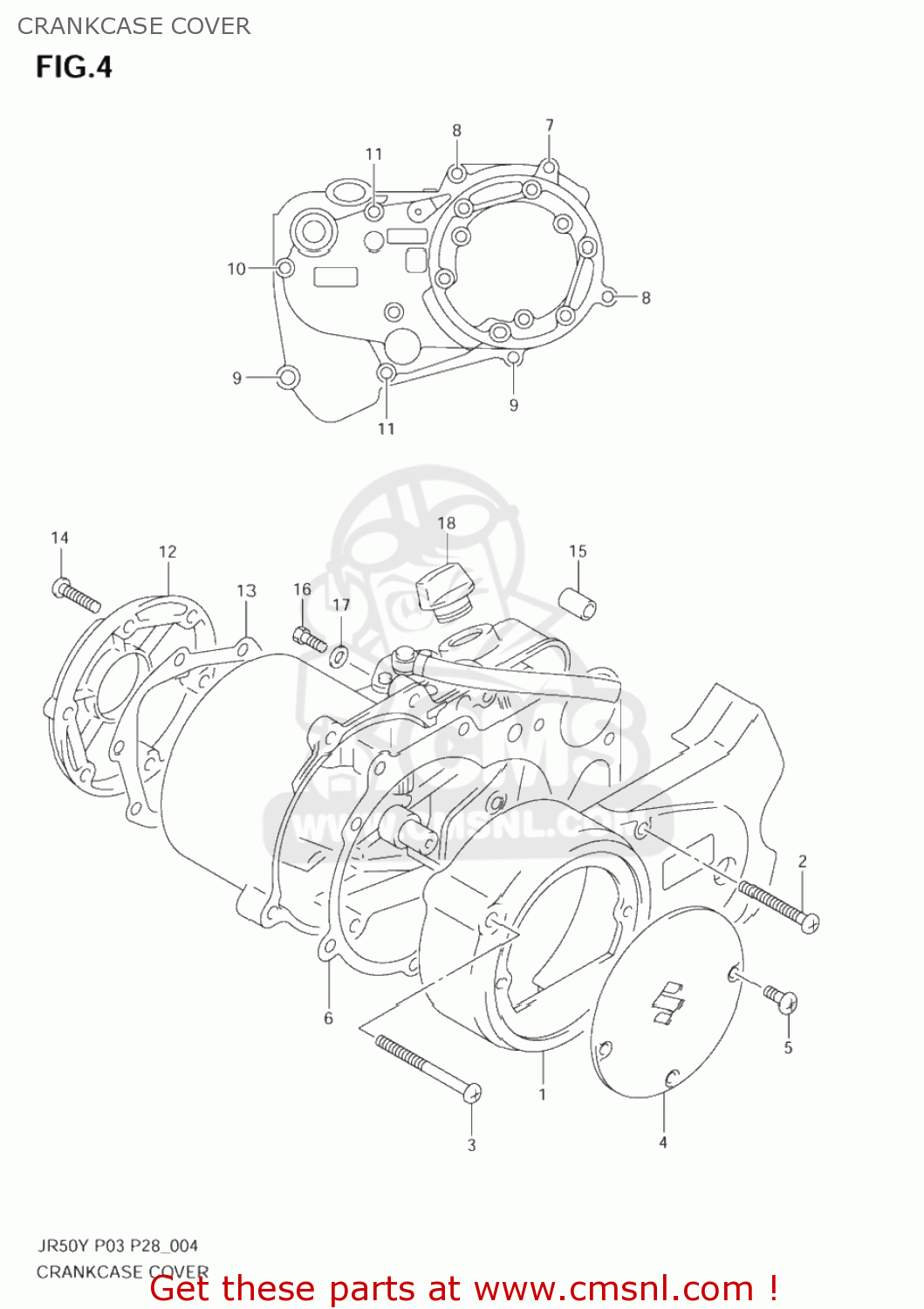 CRANKCASE COVER JR50 2000 (Y) USA (E03)