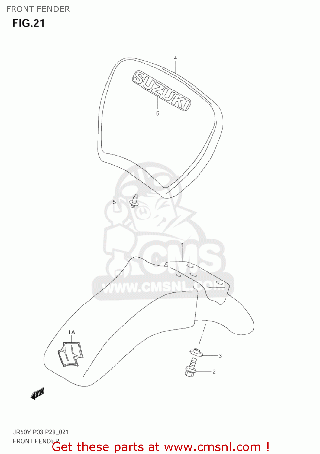 FRONT FENDER JR50 2000 (Y) USA (E03)