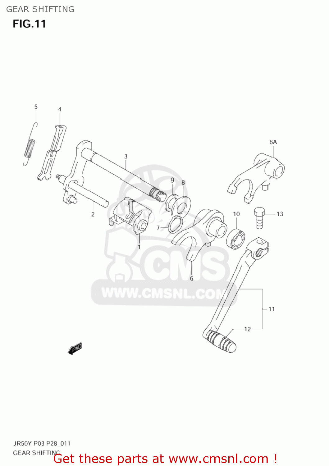 GEAR SHIFTING JR50 2000 (Y) USA (E03)