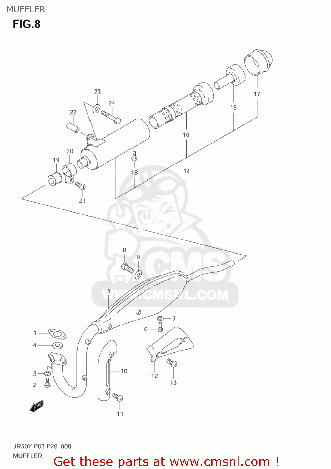 MUFFLER JR50 2000 (Y) USA (E03)