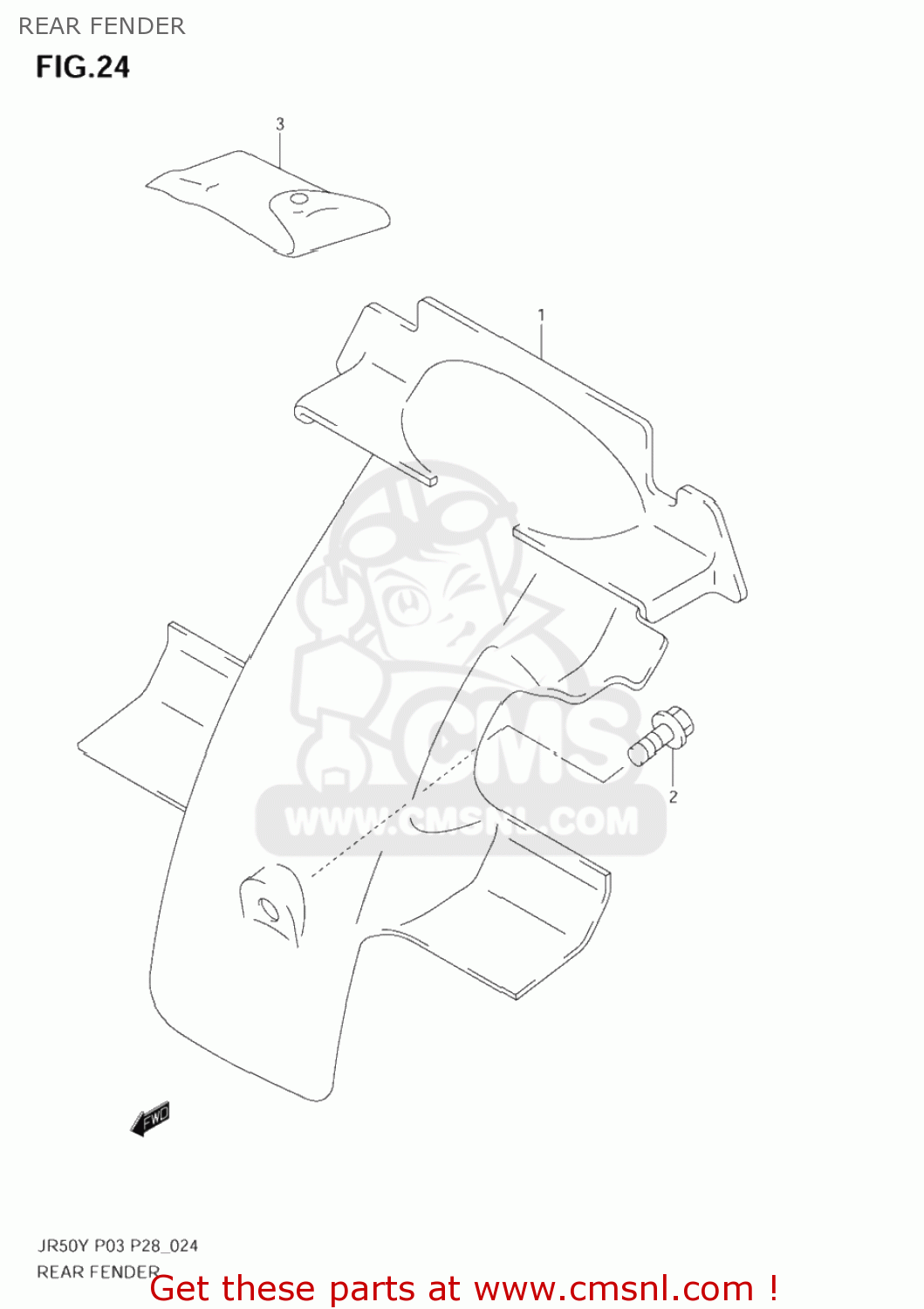 REAR FENDER JR50 2000 (Y) USA (E03)